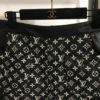 Louis Vuitton Denim Jacquard Monogram High-Waist Skirt