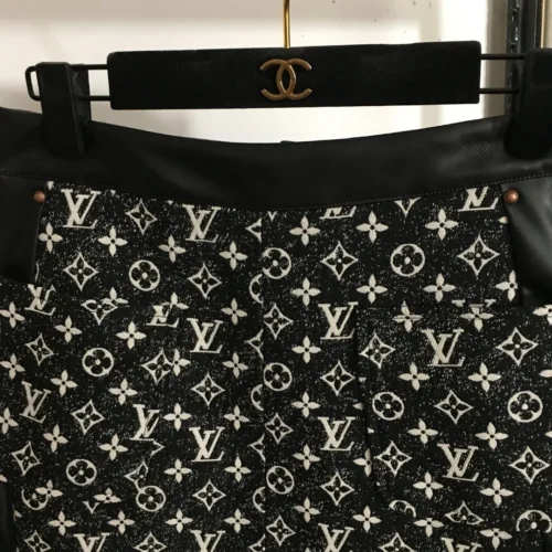 Louis Vuitton Denim Jacquard Monogram High-Waist Skirt
