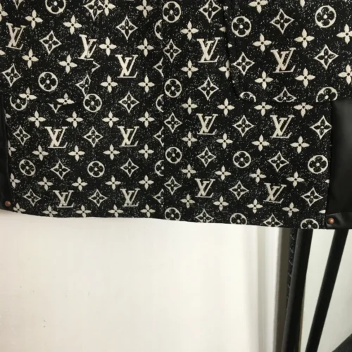 Louis Vuitton Denim Jacquard Monogram High-Waist Skirt
