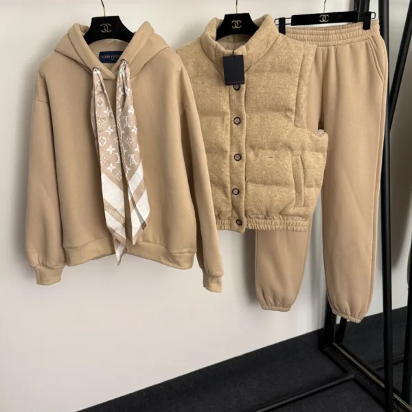 Louis Vuitton Monogram Hooded Three-Piece Jacket and Pants Set