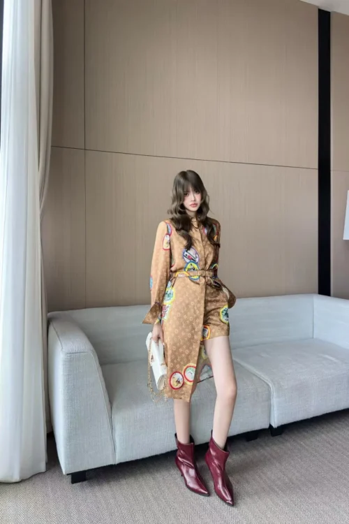 Louis Vuitton Monogram Printed Collared Shirt Dress