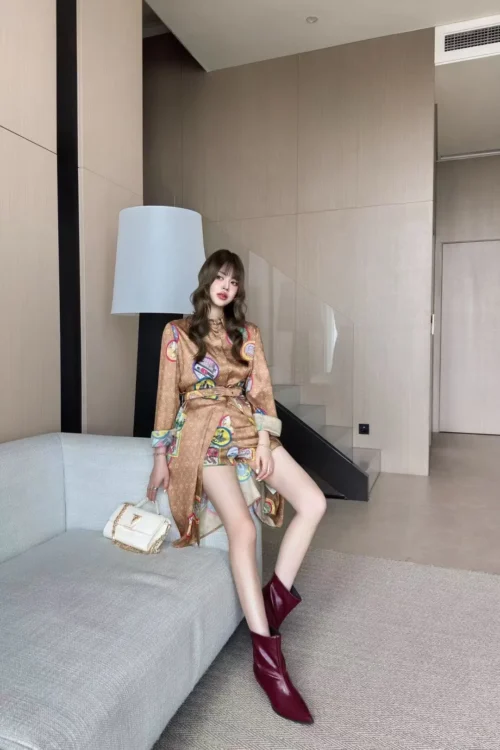 Louis Vuitton Monogram Printed Collared Shirt Dress