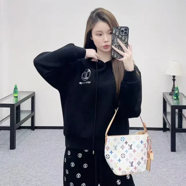 Louis Vuitton Sequined Hooded Wide-Leg Logo Hoodie and Pants Set