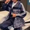 Louis Vuitton Monogram Printed Striped Hooded Jacket and Pants Set