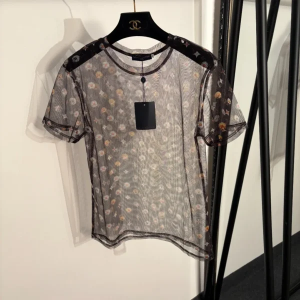 Louis Vuitton Mesh Sheer Printed T-Shirt