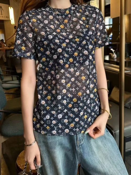 Louis Vuitton Mesh Monogram Printed T-Shirt