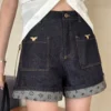 Louis Vuitton Denim Zip-Up High-Waist Shorts