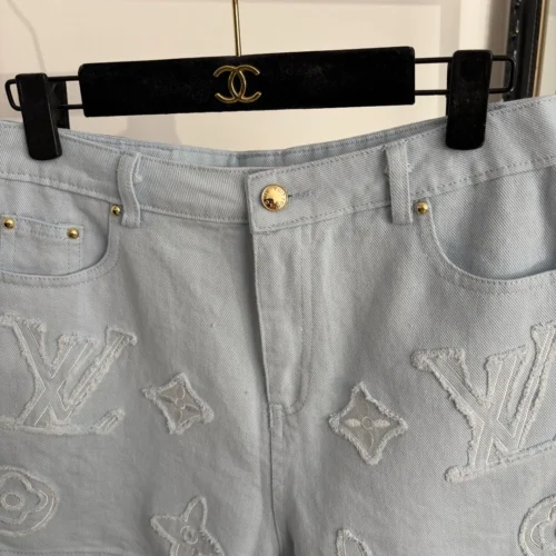 Louis Vuitton Denim Embroidered Shorts