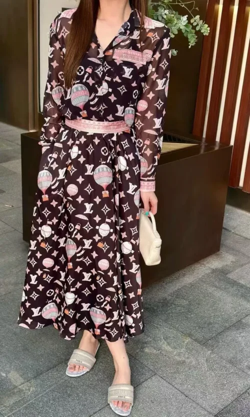 Louis Vuitton Monogram Printed High-Waist Two-Piece Set