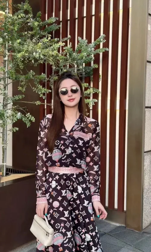 Louis Vuitton Monogram Printed High-Waist Two-Piece Set