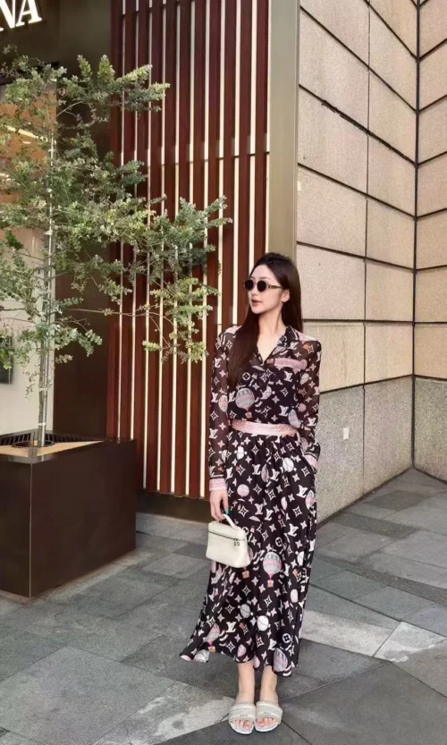 Louis Vuitton Monogram Printed High-Waist Two-Piece Set