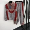 Louis Vuitton Monogram Printed Colorblock Plaid Jacket and Pants Set