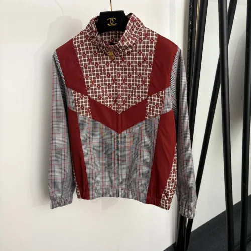 Louis Vuitton Monogram Printed Colorblock Plaid Jacket and Pants Set