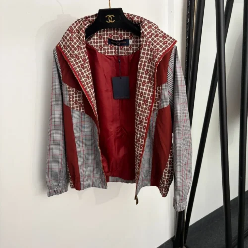 Louis Vuitton Monogram Printed Colorblock Plaid Jacket and Pants Set