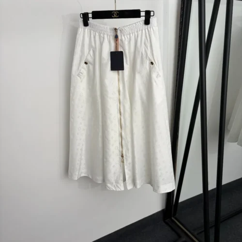 Louis Vuitton Jacquard Monogram Zip-Up Skirt