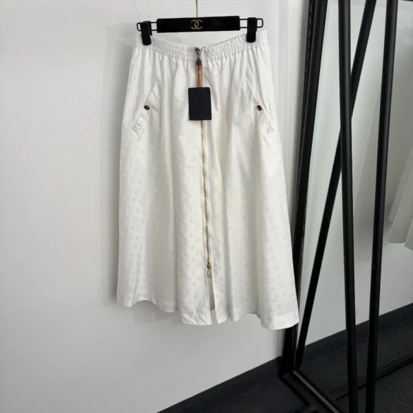 Louis Vuitton Jacquard Monogram Zip-Up Skirt
