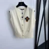 Louis Vuitton Embroidered Monogram V-Neck High-Waist Knit Jacket and Pants Set
