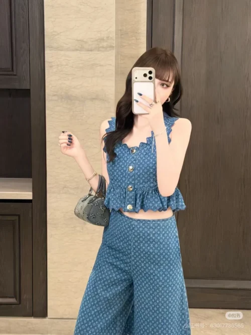 Louis Vuitton Denim Monogram All-Over Print Vest