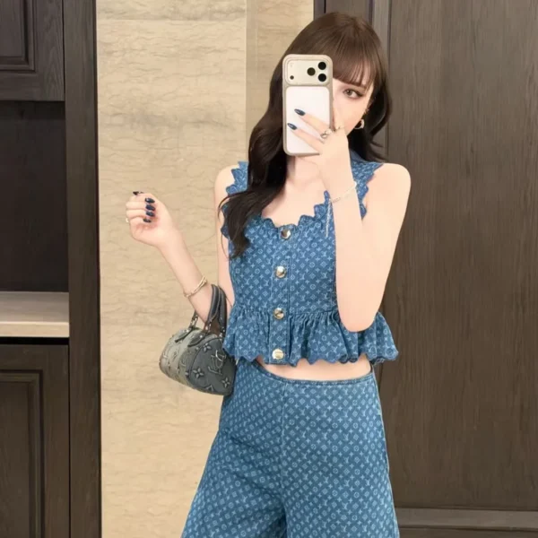 Louis Vuitton Denim Monogram All-Over Print Vest