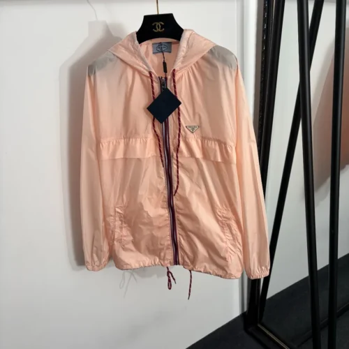 Prada Hooded Logo Trench Jacket
