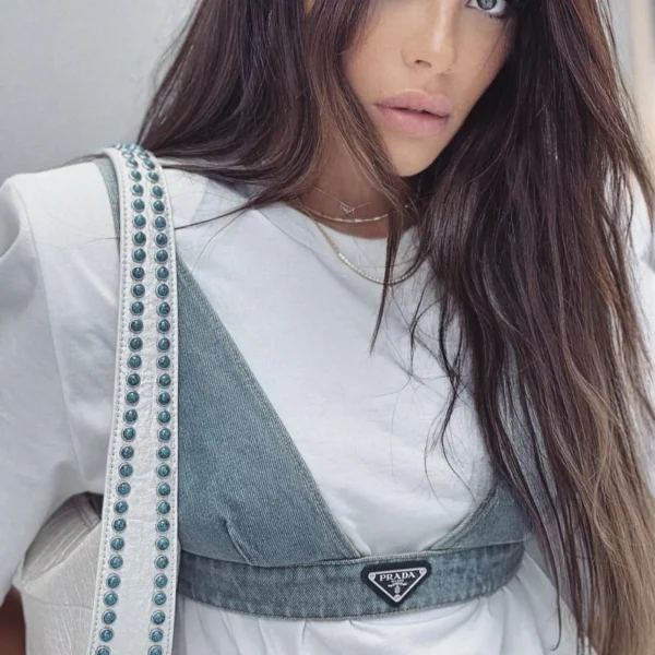 Prada Denim Bandeau Top