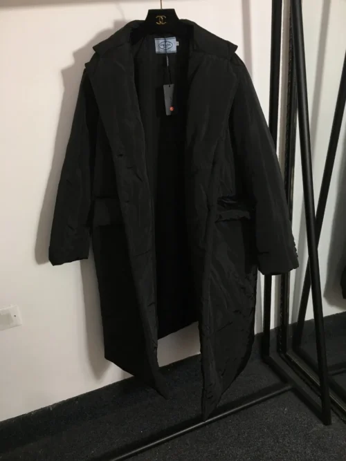 Prada Collared Logo Trench Jacket