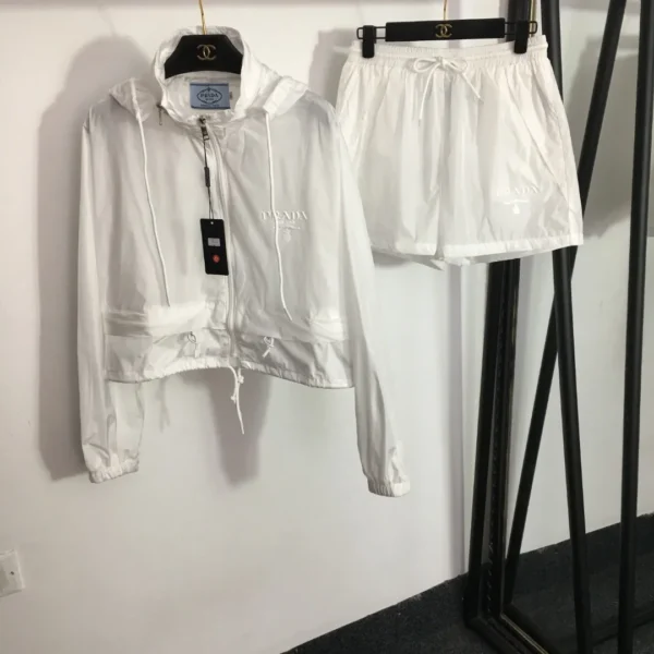 Prada Printed Zip-Up Jacket and Shorts Set