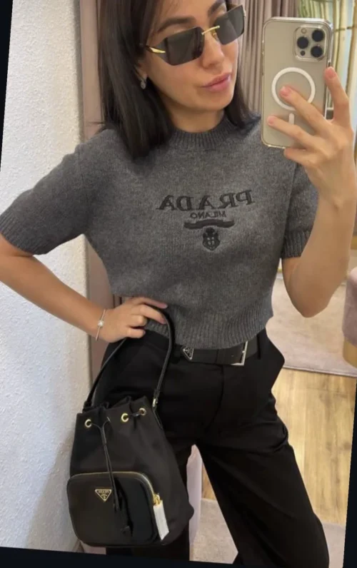 Prada Cashmere Embroidered Knit Sweater