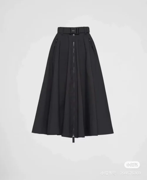 Prada Zip-Up Logo Skirt