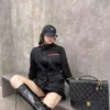 Prada Hooded Zip-Up Drawstring Logo Trench Jacket