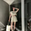 Prada Printed Cropped T-Shirt and Shorts Set