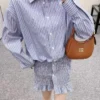 Prada Colorblock Striped Shirt Dress
