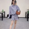Prada Colorblock Striped Shirt Dress