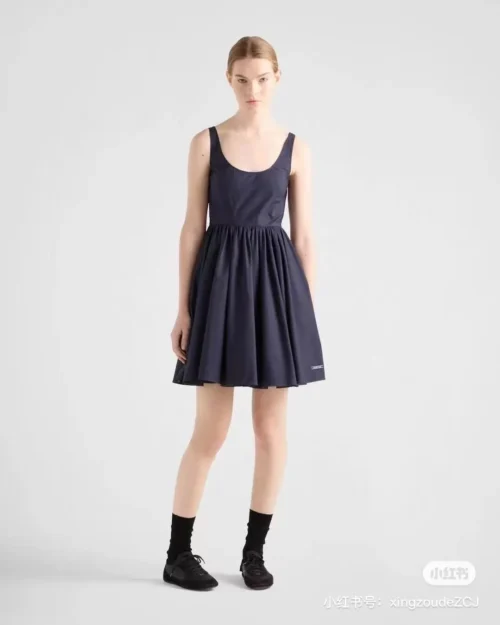 Prada V-Neck Logo Dress