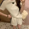 Prada Rhinestone Logo T-Shirt and Shorts Set