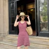 Prada Cutout Striped Knit Vest Dress