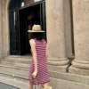 Prada Cutout Striped Knit Vest Dress
