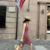 Prada Cutout Striped Knit Vest Dress