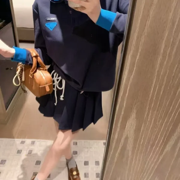 Prada Colorblock Logo Polo Shirt