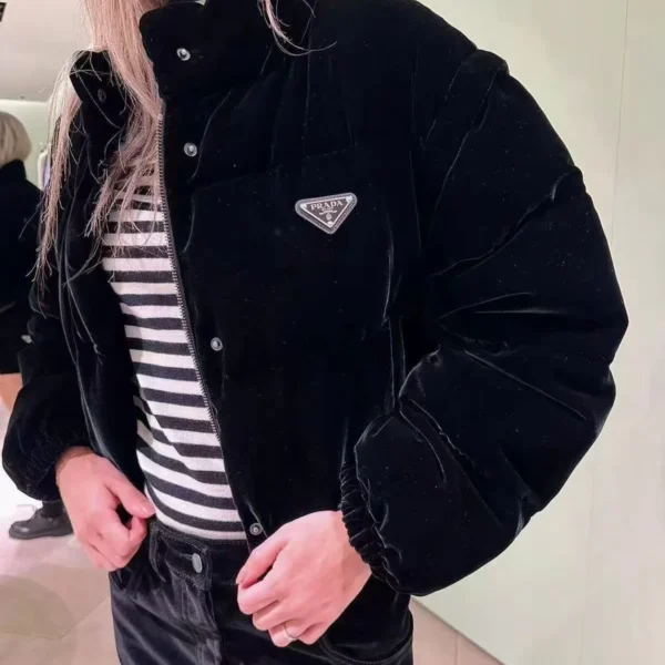 Prada Cropped Logo Down Jacket