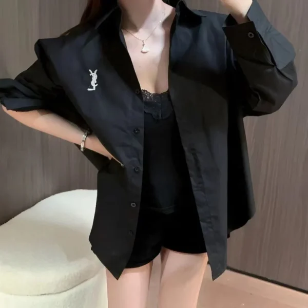 YSL Rhinestone Logo Shirt