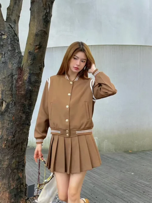 YSL Embroidered Pleated Two-Piece Set