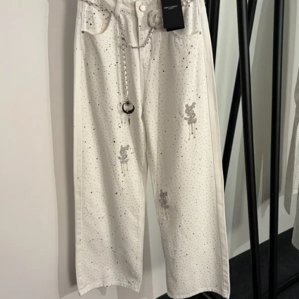 YSL Denim Rhinestone Jeans