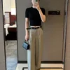 YSL High-Waist Logo Pants
