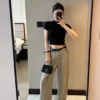 YSL High-Waist Logo Pants