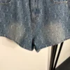 YSL Denim Jacquard Monogram Shorts