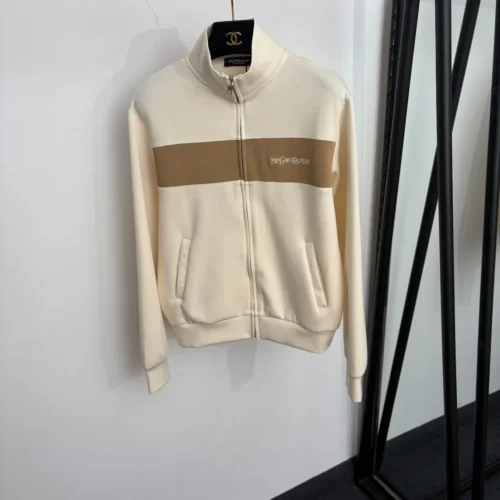 YSL Embroidered Colorblock Jacket and Pants Set