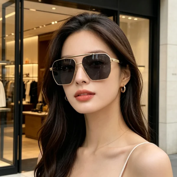 Bottega Veneta Aviator Metal Sunglasses