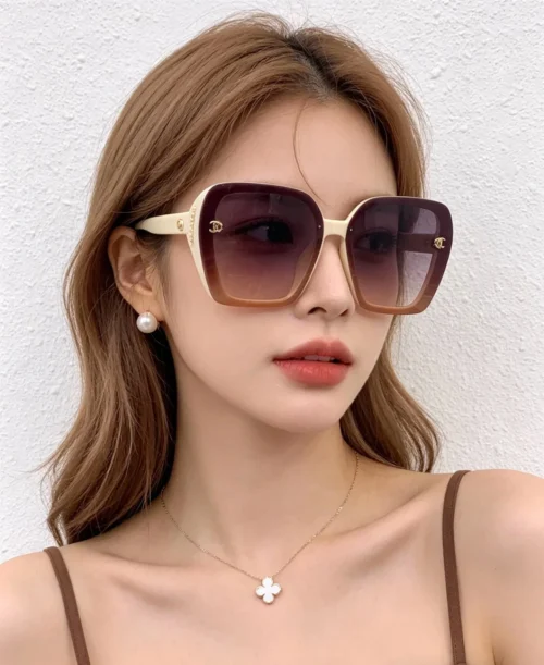 Chanel CH6994 Oversized Pearl-Detail Polarized Sunglasses