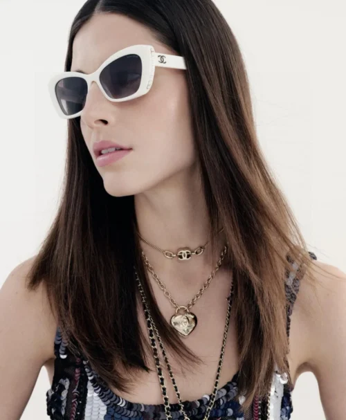 Chanel Square Pearl-Detail Eyewear